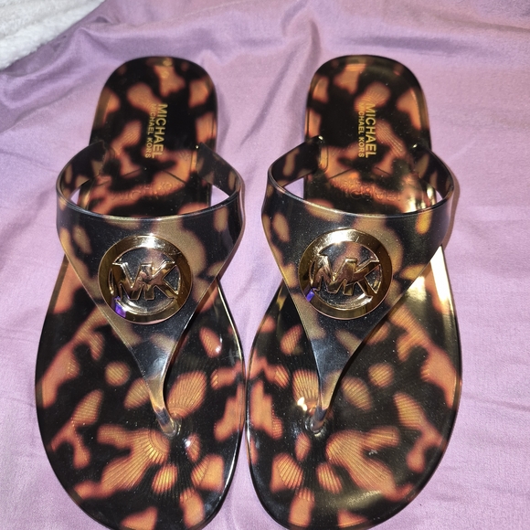 Michael Kors Shoes - Michael Kors Tortoiseshell and Gold Sandals